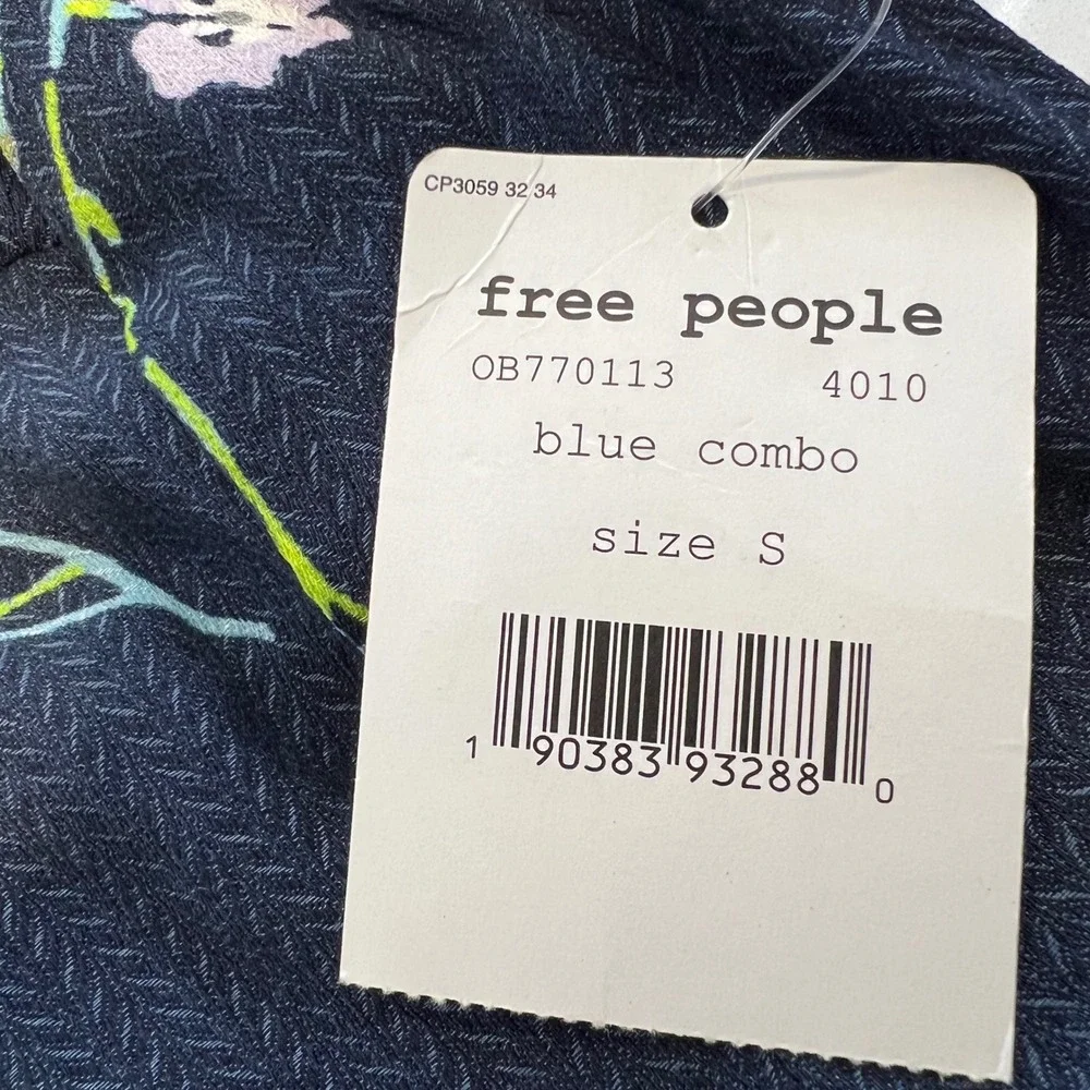 Free People NWT Lost In You Hi Low Maxi Dress Blue Floral Boho Prairie Cottage S